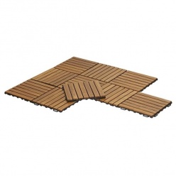 Can the kitchen flooring have outdoor wood deck tiles?